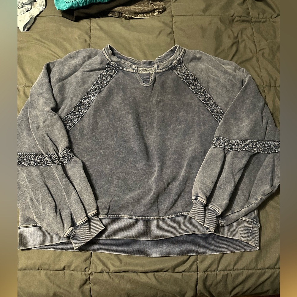 Navy Patterned Sweatshirt